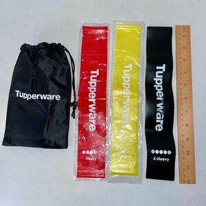 Tupperware Exercise Set 3 Resistant Bands w/Carrying Bag Barely Used